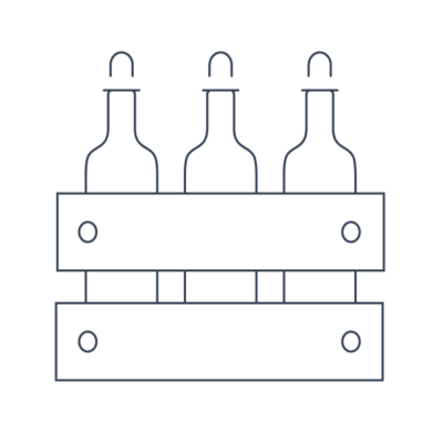 Wood box with bottles Icon Biancorosso AG